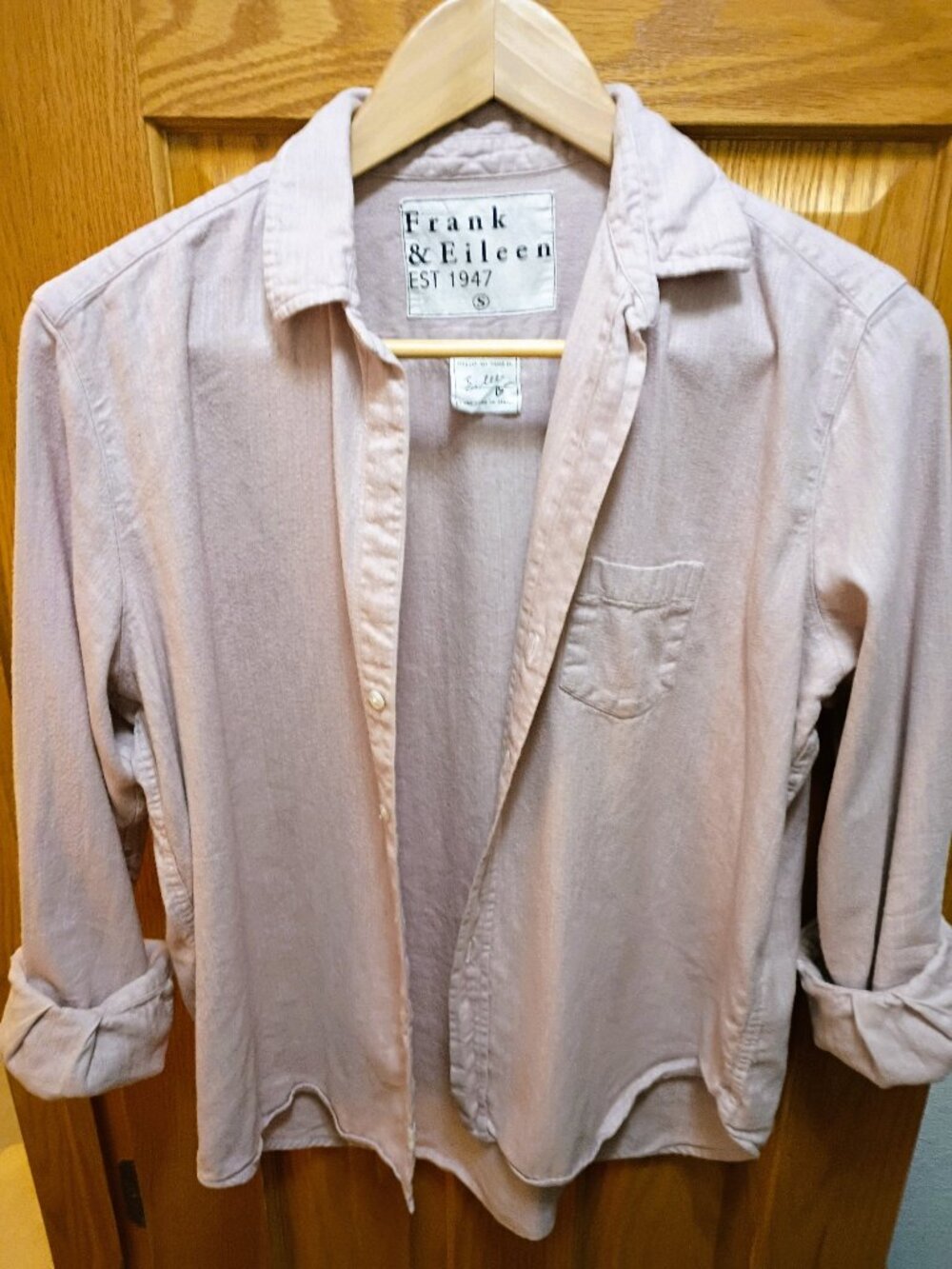 Frank & Eileen "Eileen" Relaxed Button-Up Shirt - Dusty Pink / Mauve Size M